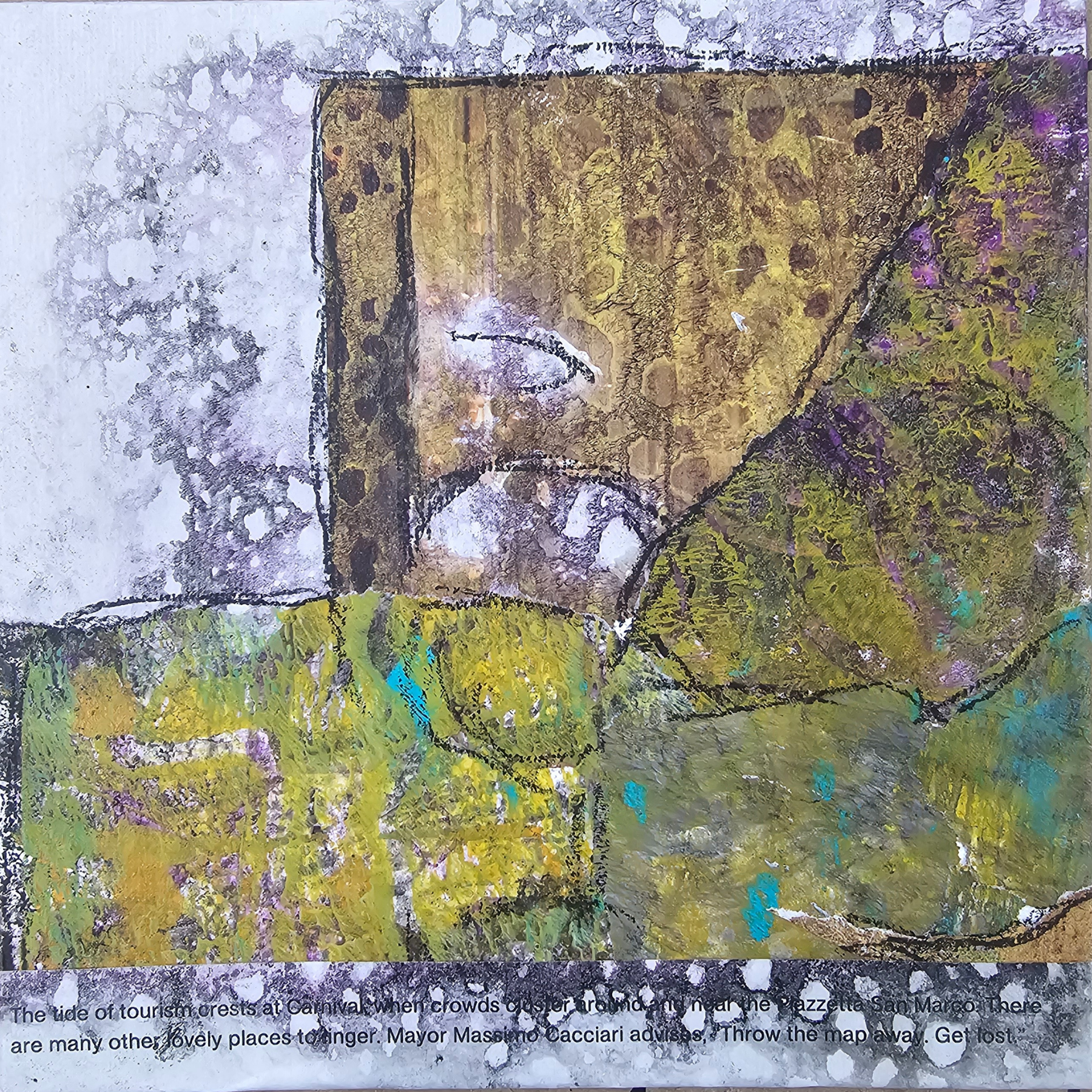 grunge style collage art in earth tones